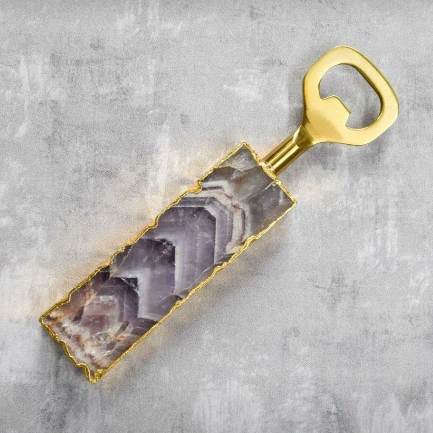 Agate Crystal Quartz Bottle Opener | Dad Birthday Fathers Day Gift for Him