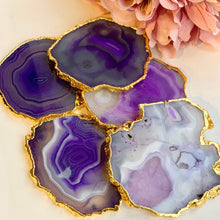 Load image into Gallery viewer, Blue Agate Stone Coaster | Natural Crystal Gemstone
