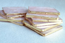 Load image into Gallery viewer, Rose Quartz Agate Stone SQUARE Coaster
