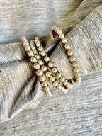 Pearl-Studded Gold Bangle Set | Indian Bangles