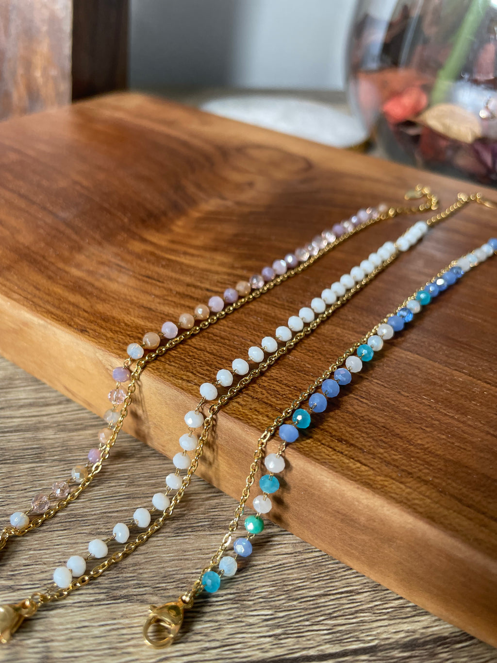 Beaded Double Chain Dainty Bracelet