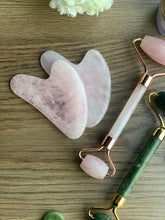 Load image into Gallery viewer, Rose Quartz Gua Sha Facial Massage Tool Natural Stone
