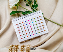 Load image into Gallery viewer, Bindi book bindi/chandlo sticker book | 360 assorted coloured velvet bindis
