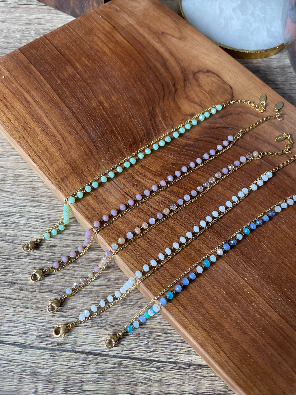 Beaded Double Chain Dainty Bracelet