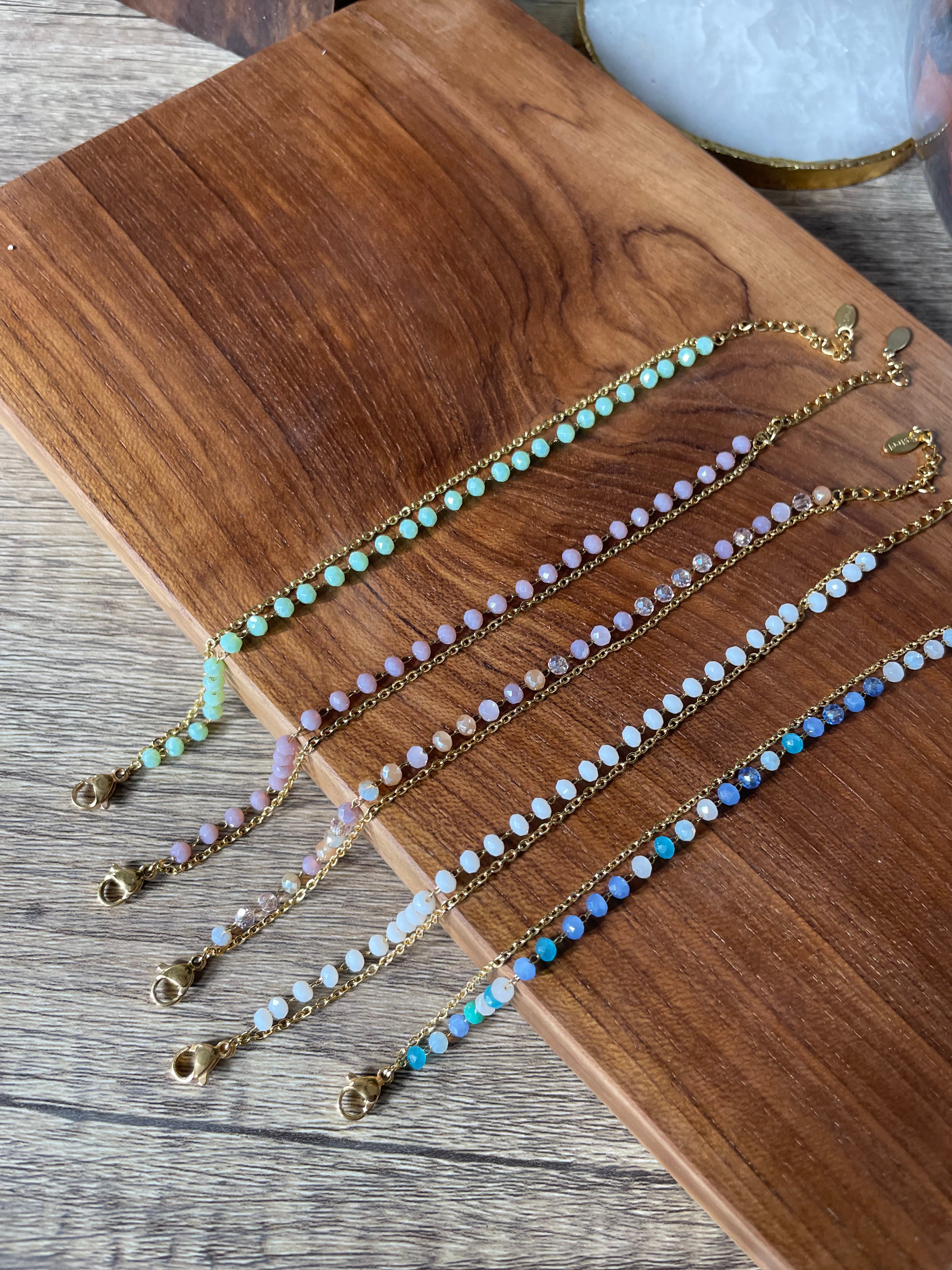 Beaded Double Chain Dainty Bracelet