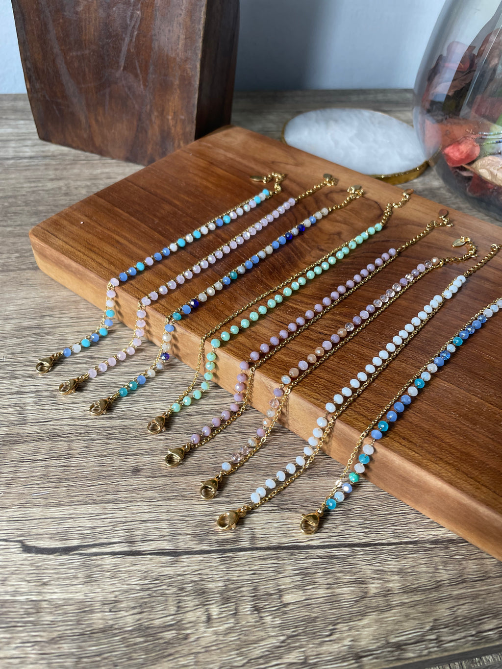 Beaded Double Chain Dainty Bracelet