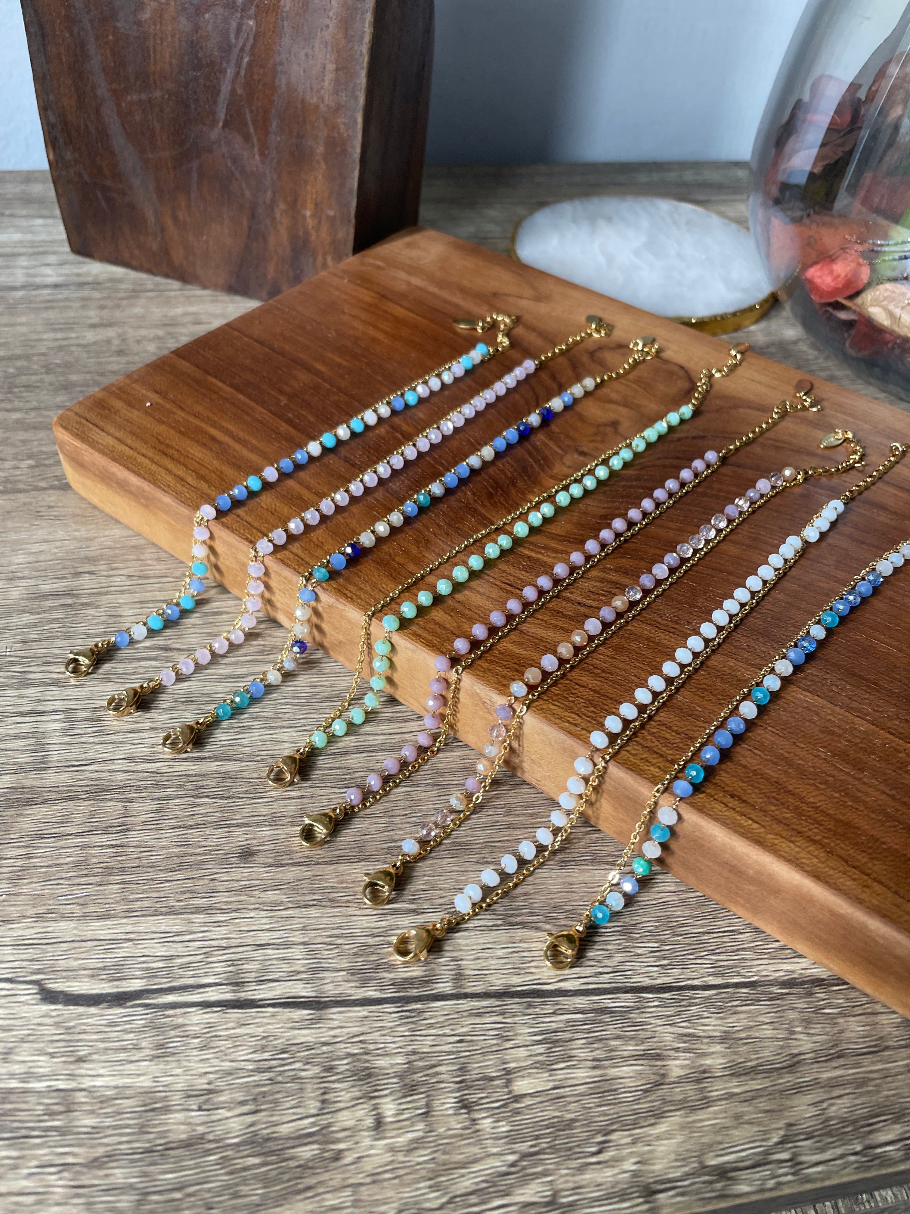 Beaded Double Chain Dainty Bracelet