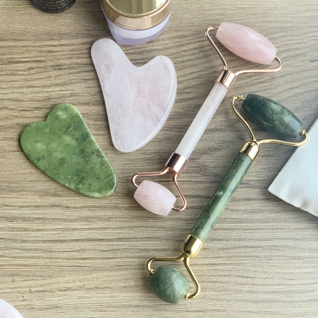 Rose Quartz Gua Sha Facial Massage Tool Natural Stone