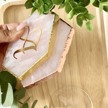 Load image into Gallery viewer, Hexagon Rose Quartz Natural Crystal Coaster | Pink Agate Coasters Gemstone Tableware |
