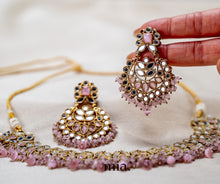 Load image into Gallery viewer, Antique Mirror Indian Wedding Jewellery set | Necklace Earrings Tikka
