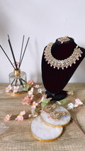 Antique Mirror Indian Wedding Jewellery set | Necklace Earrings Tikka
