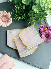Load image into Gallery viewer, Rose Quartz Agate Stone SQUARE Coaster
