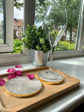Load image into Gallery viewer, Hexagon Rose Quartz Natural Crystal Coaster | Pink Agate Coasters Gemstone Tableware |
